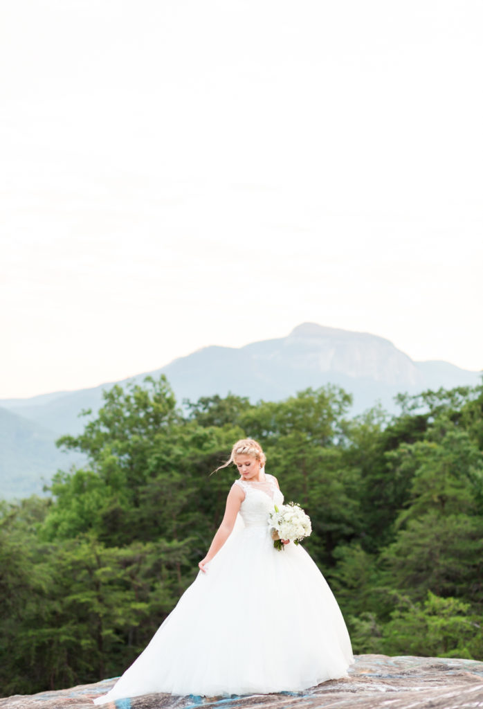 Bald Rock Rustic Bridal Mountain View Portrait Photography Pickens SC