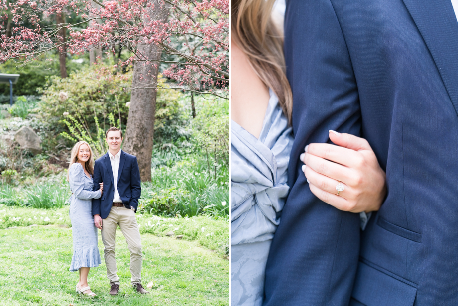 Spring-Engagement-navy suit-blue dress