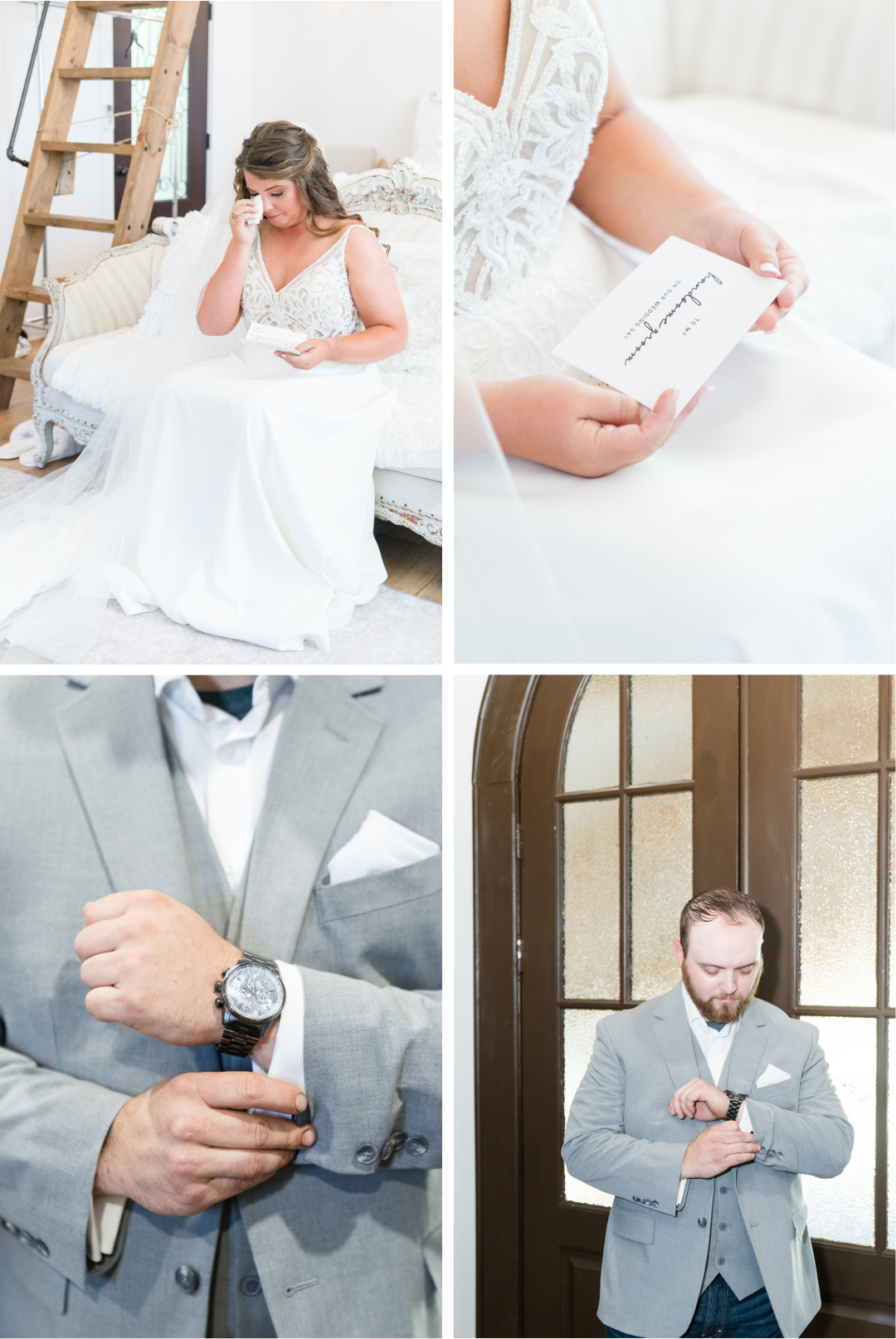 bride and groom before wedding ceremony anderson sc