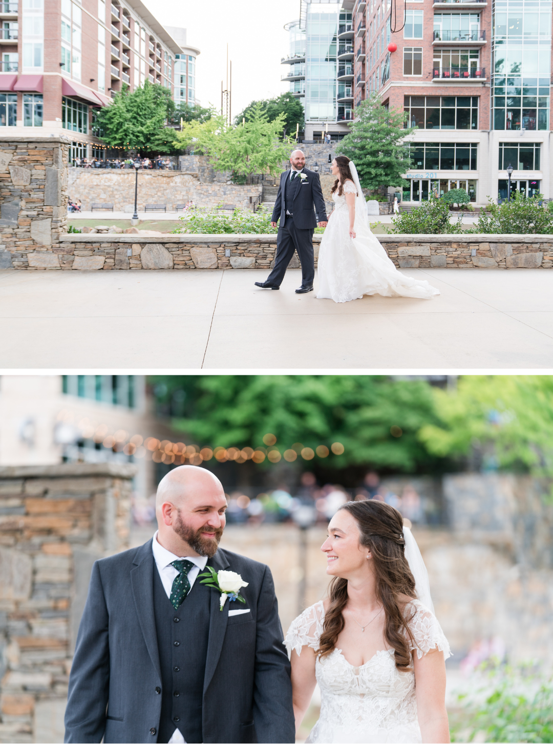 Downtown Greenville couple's wedding portraits