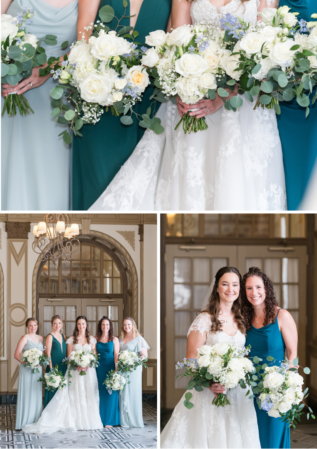 bride and her bridesmaids before the wedding ceremony