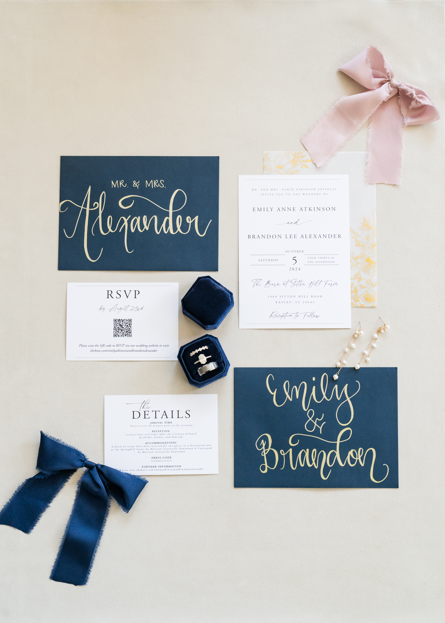 Sitton Hill wedding invitation and details