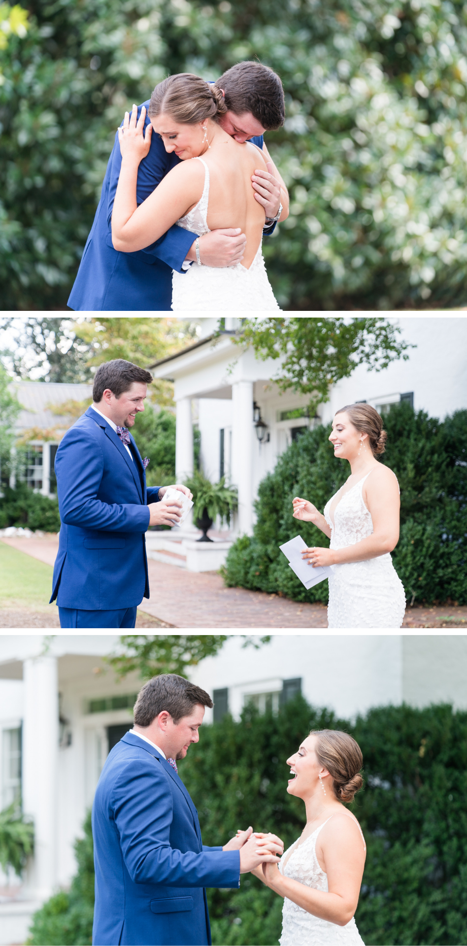 bride and groom's first look before their sitton hill wedding